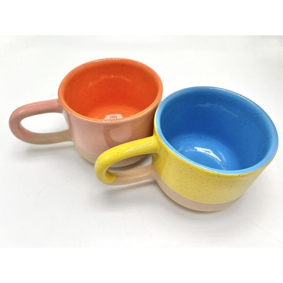Set Of 2 Starbucks Terra Cotta Two Tone Long Handle 12oz Mugs - Picture 5 of 6